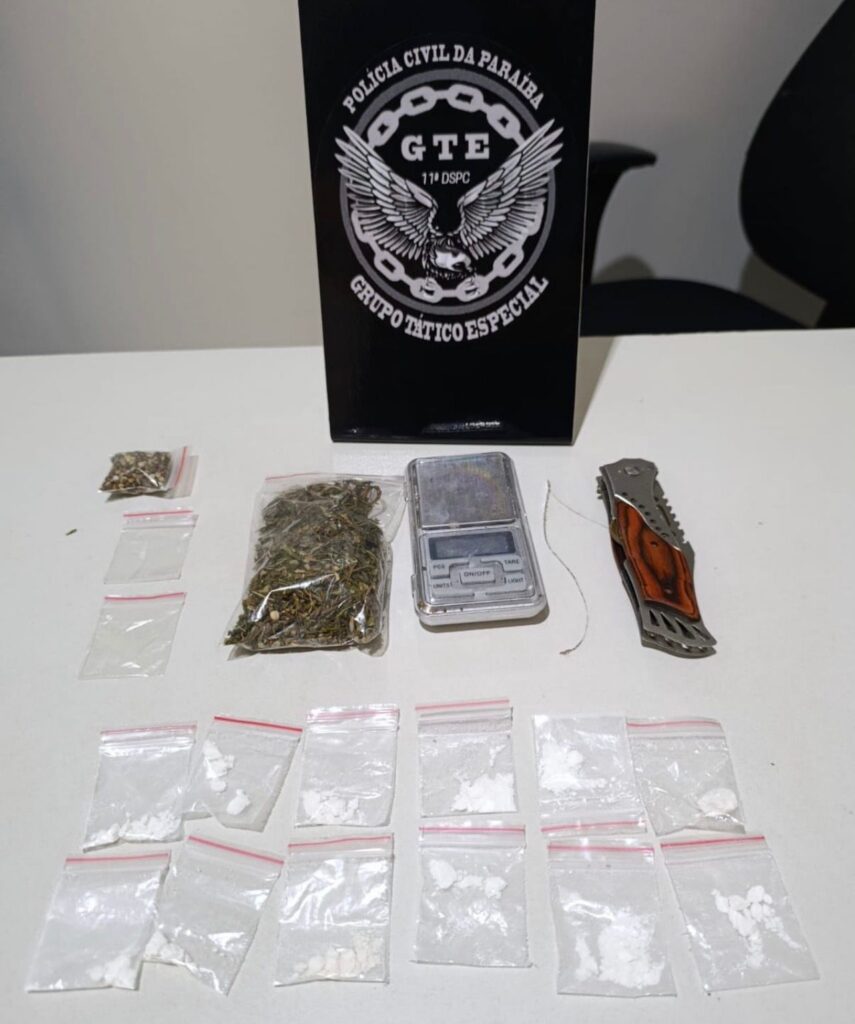 Polícia Civil prende jovem por tráfico de drogas em Queimadas