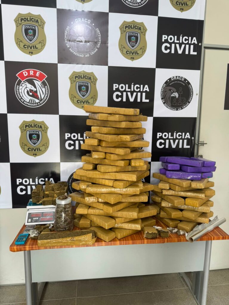 Trio é preso com quase 100 kg de drogas em Campina Grande (Vídeo)
